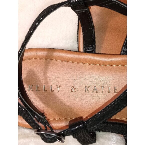 Kelly & Katie Black Strappy Sandals Women's 7M Comfortable & Stylish Footwear Li - Picture 4 of 6